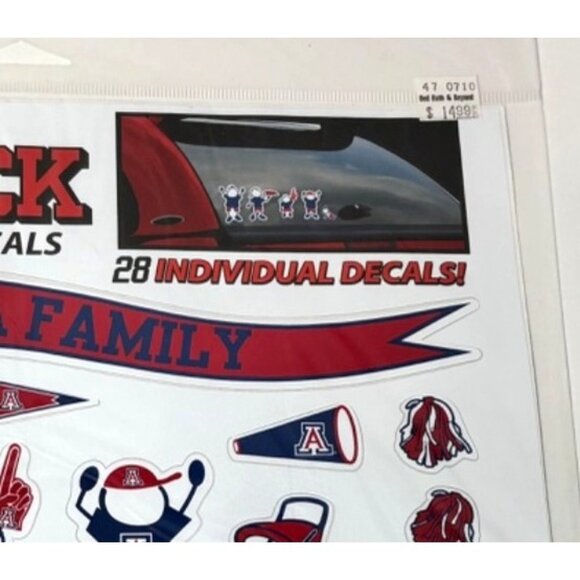 University Of Arizona Family Pack Peel & Stick Moveable Decals 28 pack for Car - Picture 3 of 4